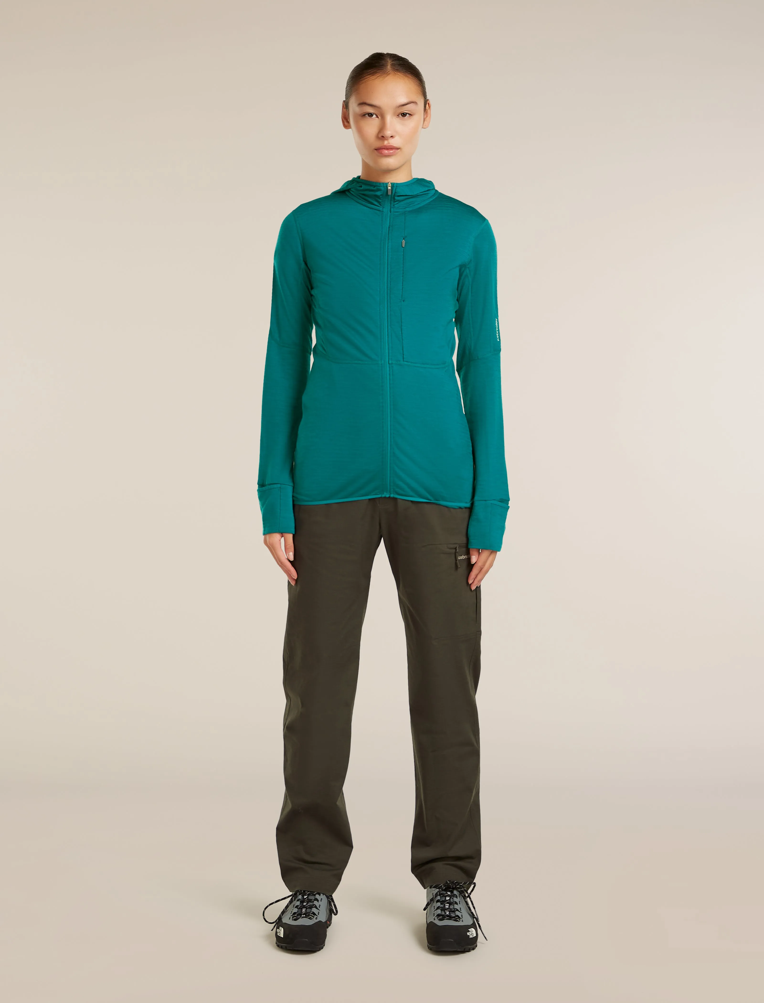 Women's Merino Blend 200 RealFleece™ Descender Long Sleeve Zip Hoodie sold by Icebreaker product image thumbnail 3
