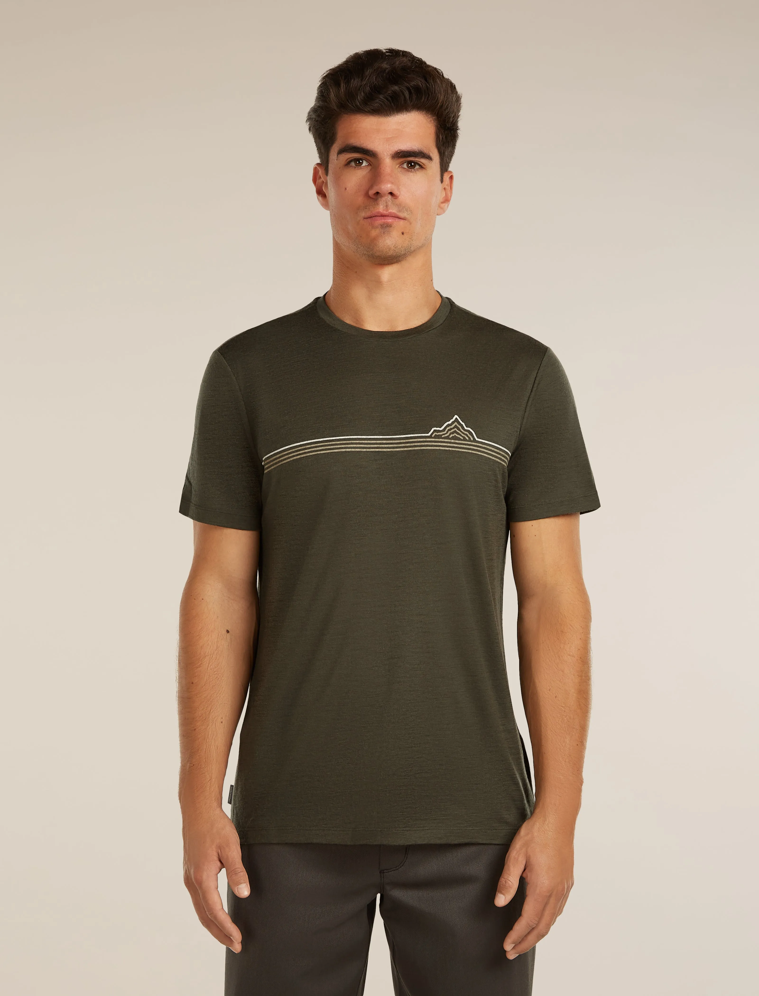 Men's Merino 150 Tech Lite Short Sleeve Tee Range Stripes sold by Icebreaker
