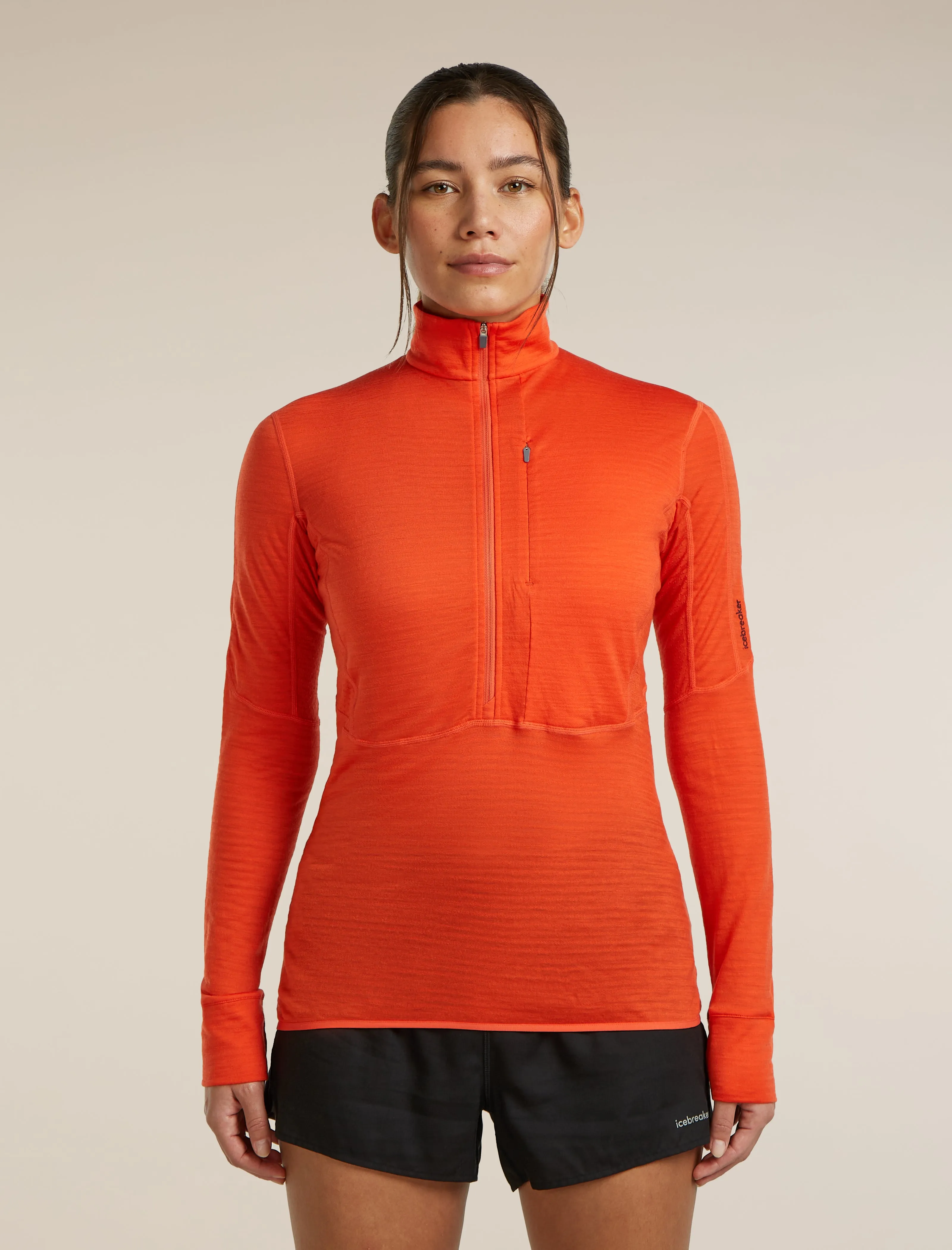 Women's Merino Blend 200 RealFleece™ Descender Long Sleeve Half Zip sold by Icebreaker