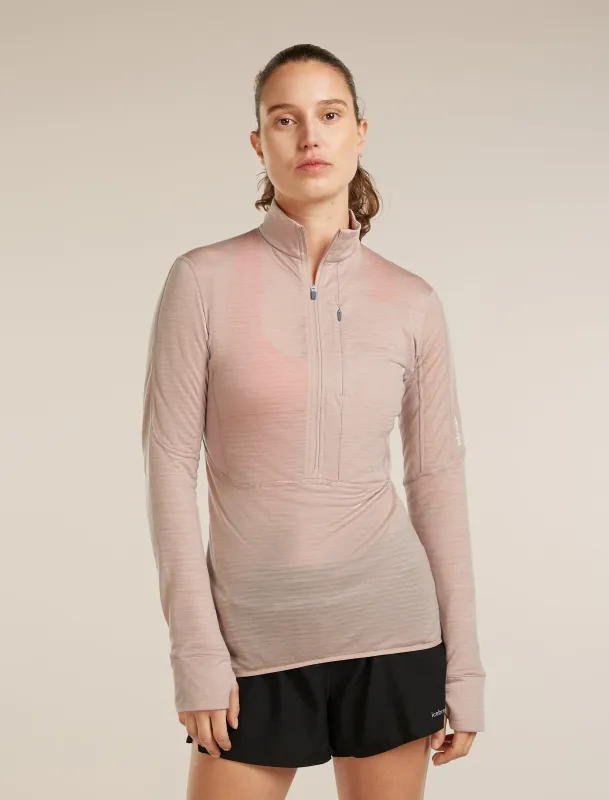 Women's Merino Blend 200 RealFleece™ Descender Long Sleeve Half Zip sold by Icebreaker
