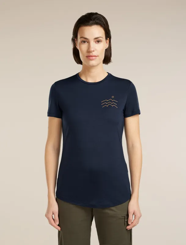 Women's Merino Blend 125 Cool-Lite™ Sphere Short Sleeve Tee Across The Peak sold by Icebreaker