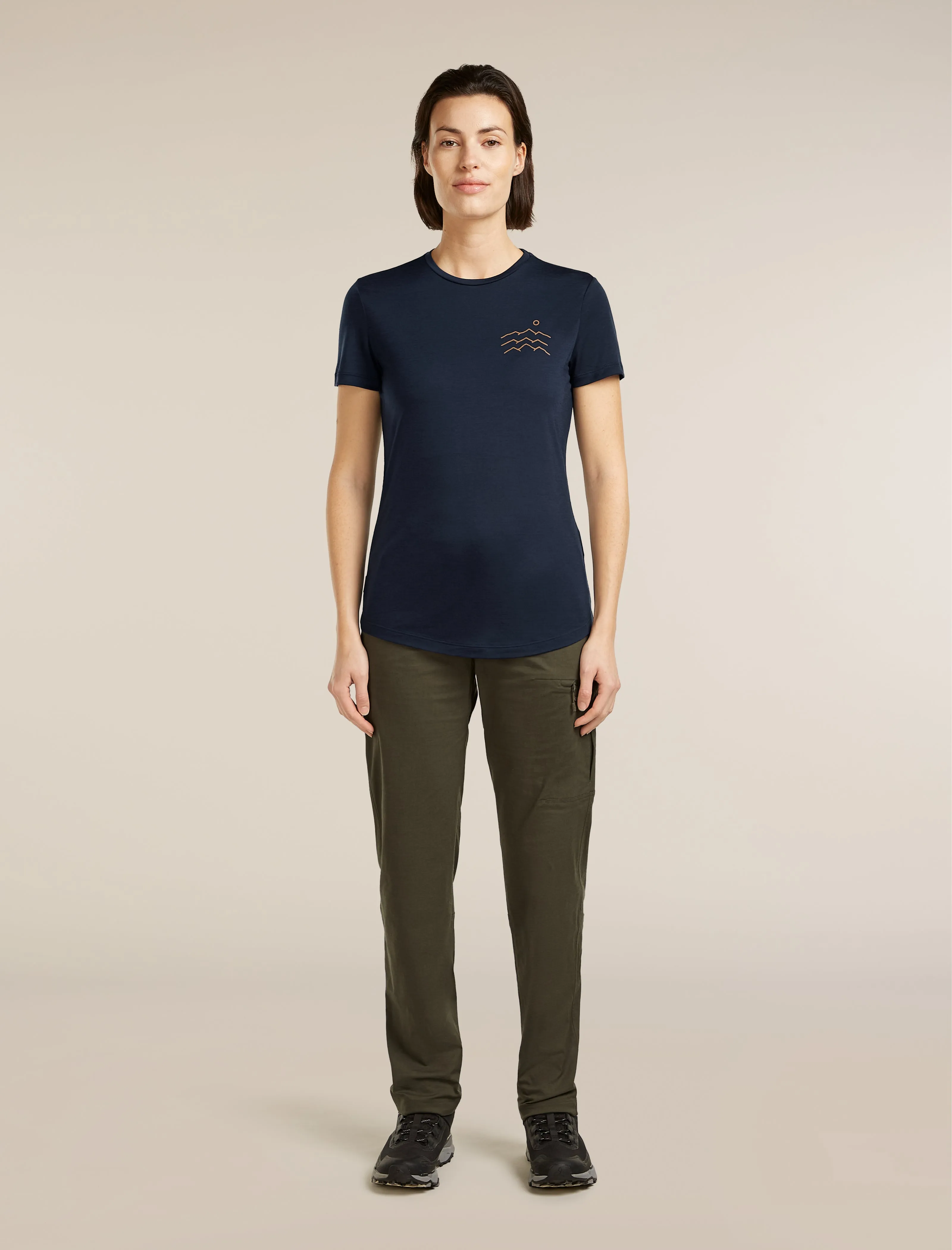 Women's Merino Blend 125 Cool-Lite™ Sphere Short Sleeve Tee Across The Peak sold by Icebreaker product image thumbnail 3