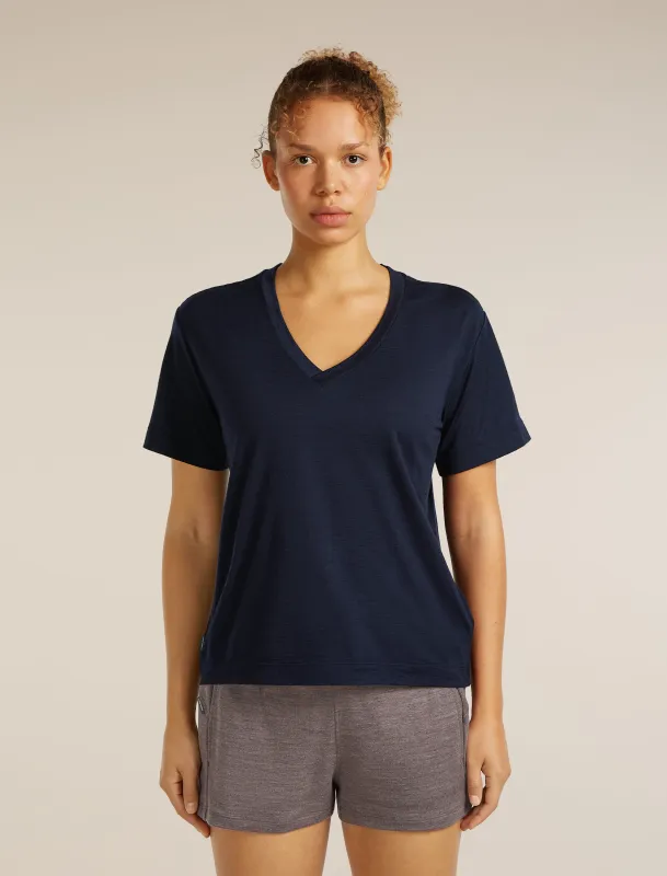 Women's Merino 150 Tech Lite Short Sleeve Relaxed V Neck Tee sold by Icebreaker