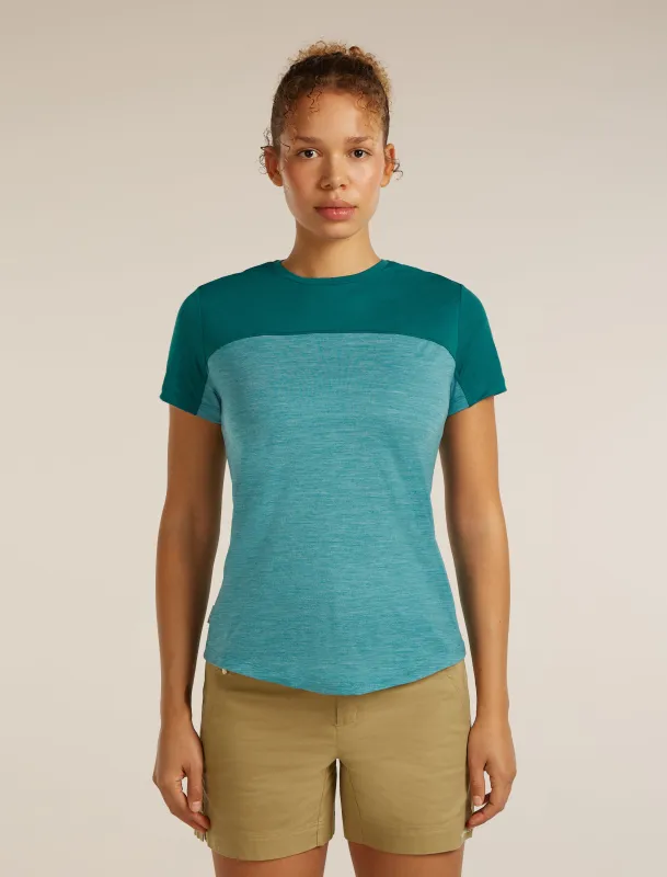 Women's Merino Blend 125 Cool-Lite™ Sphere Short Sleeve Tee Colour Block made by Icebreaker