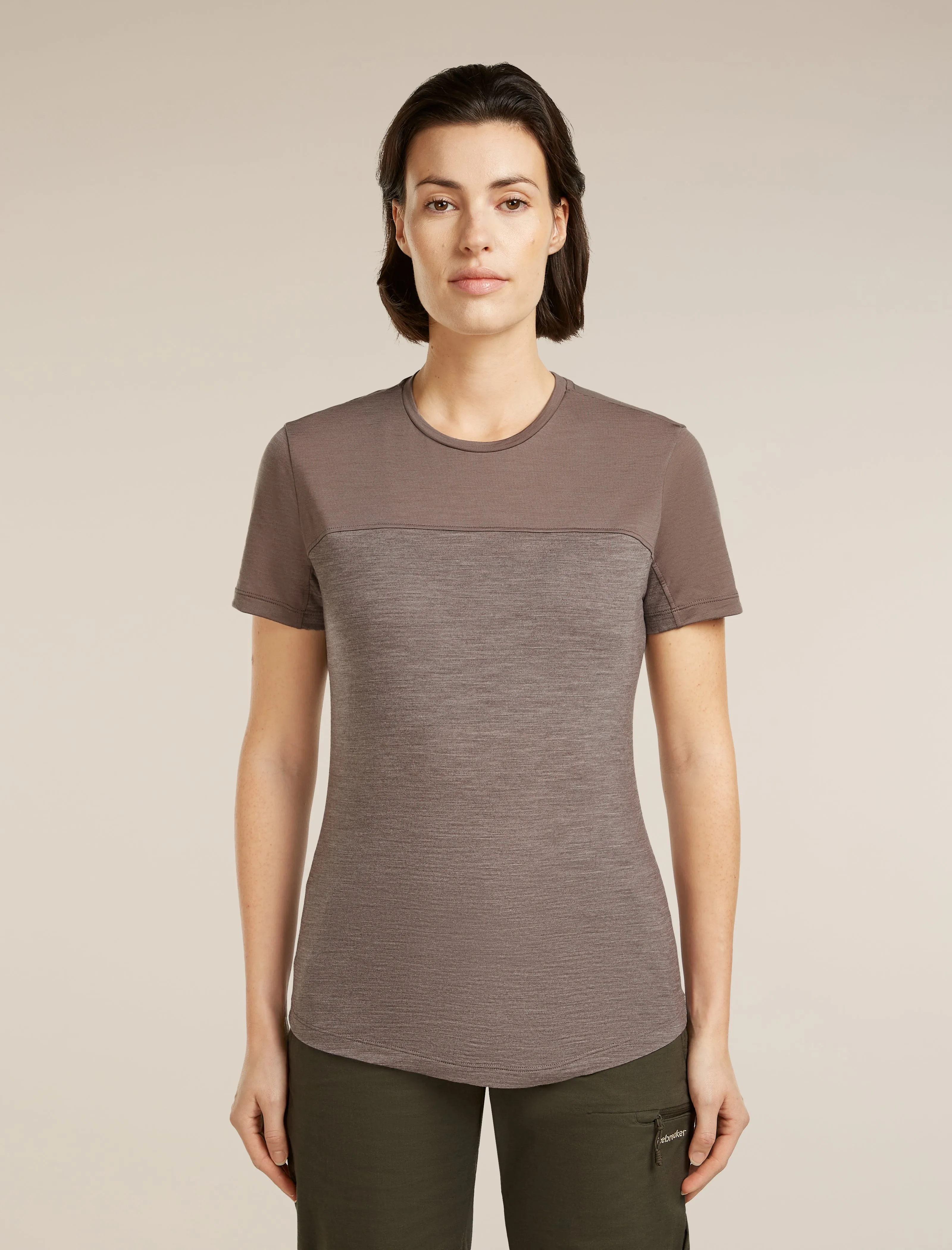 Women's Merino Blend 125 Cool-Lite™ Sphere Short Sleeve Tee Colour Block sold by Icebreaker