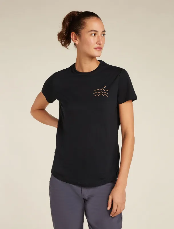 Women's Merino Blend 125 Cool-Lite™ Sphere Short Sleeve T-Shirt Across the Peaks sold by Icebreaker