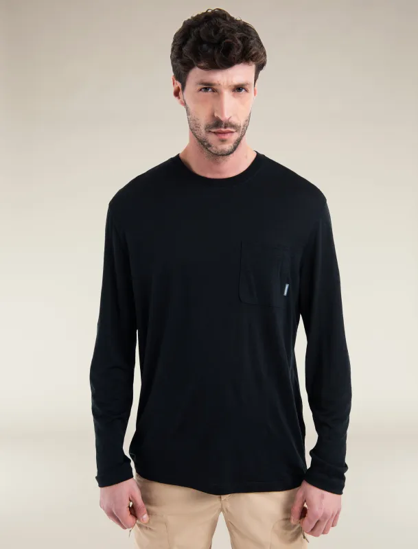 Men's Merino 150 Tech Lite Long Sleeve Relaxed Pocket T-Shirt made by Icebreaker
