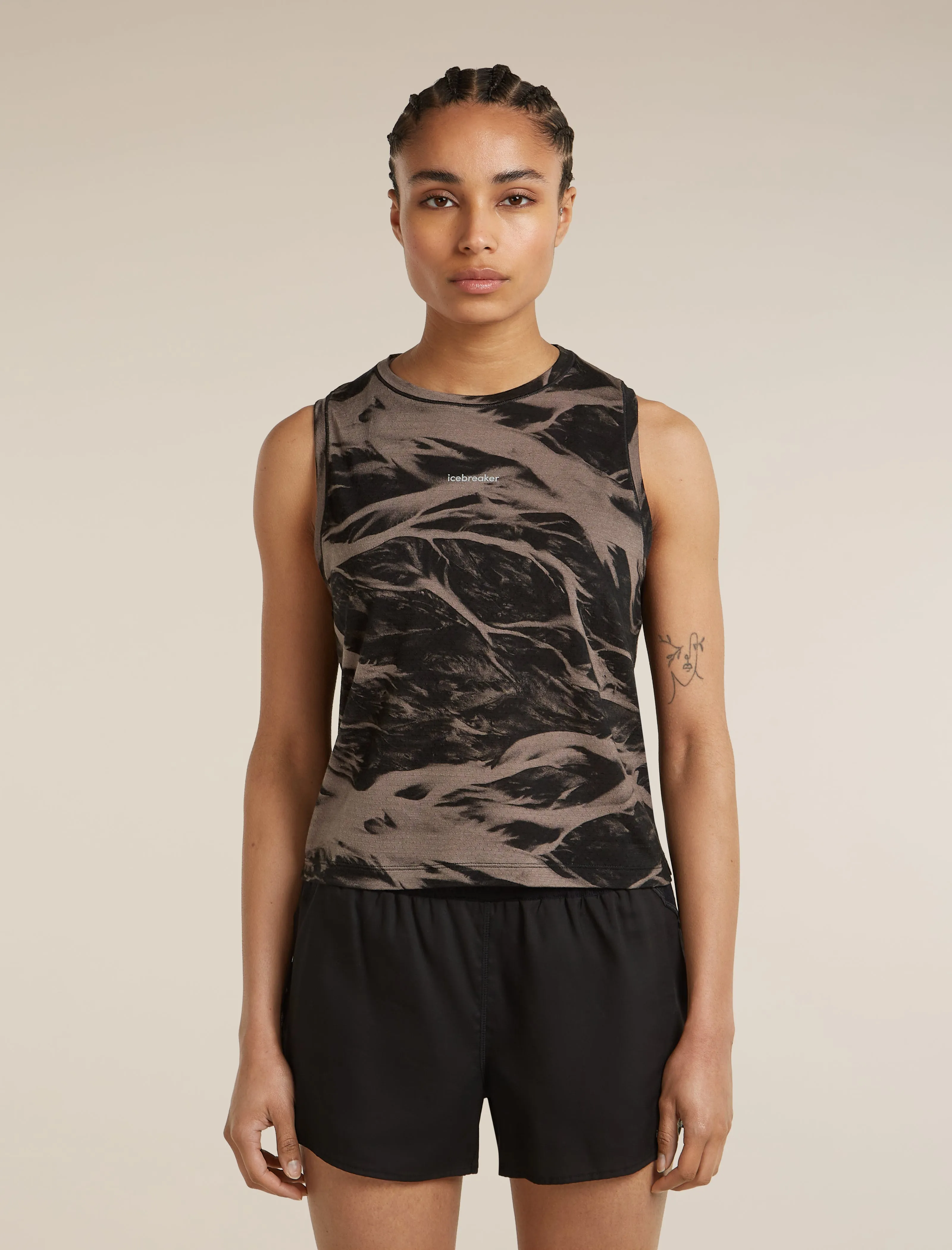 Women's Merino Blend 125 Cool-Lite™ Speed Tank Motion AOP sold by Icebreaker