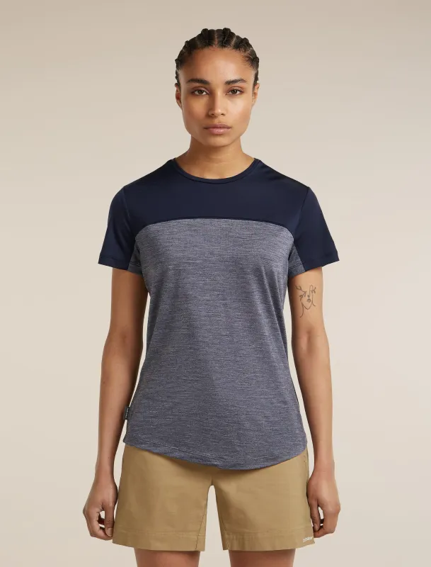 Women's Merino Blend 125 Cool-Lite™ Sphere Short Sleeve Tee Colour Block made by Icebreaker