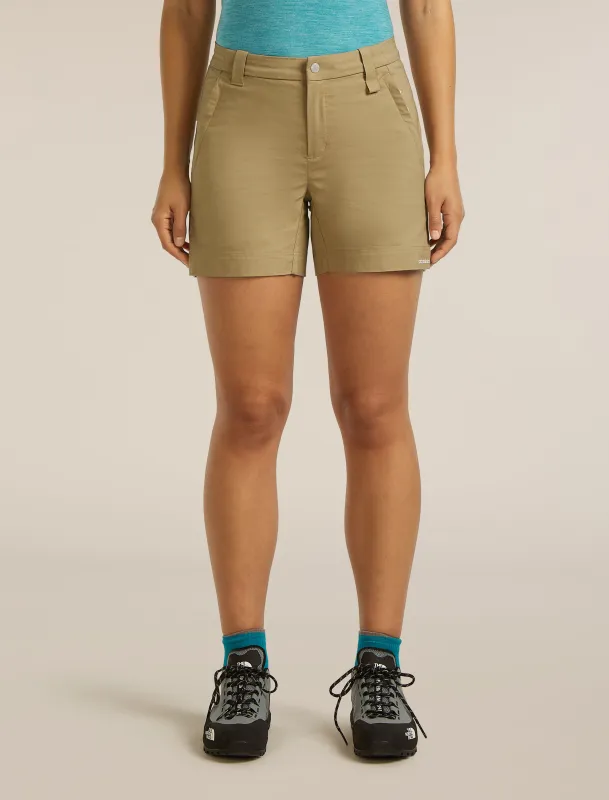 Women's Merino Blend Elevation Stretch 5" Shorts made by Icebreaker