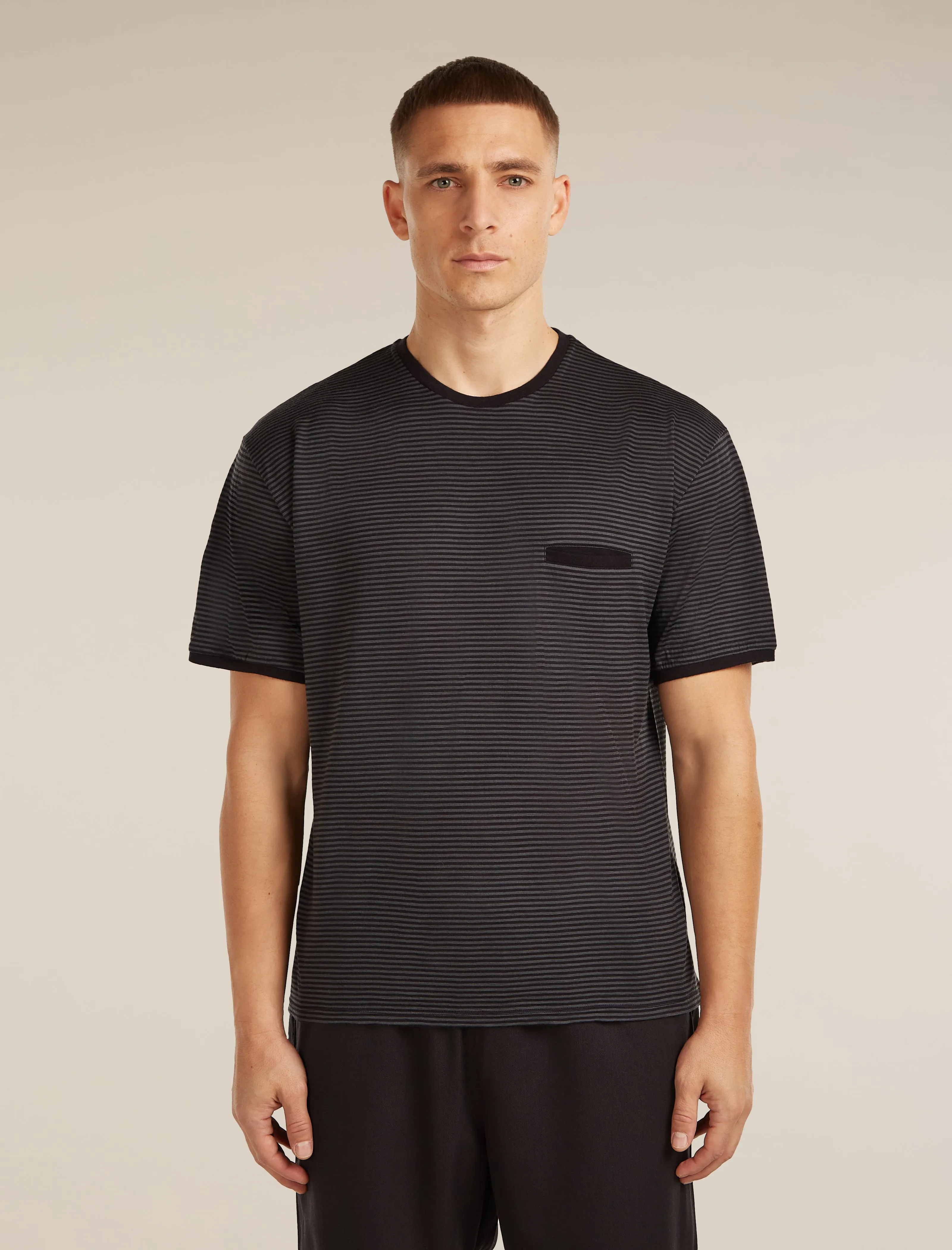Unisex Merino 150 Short Sleeve Tee Stripe sold by Icebreaker
