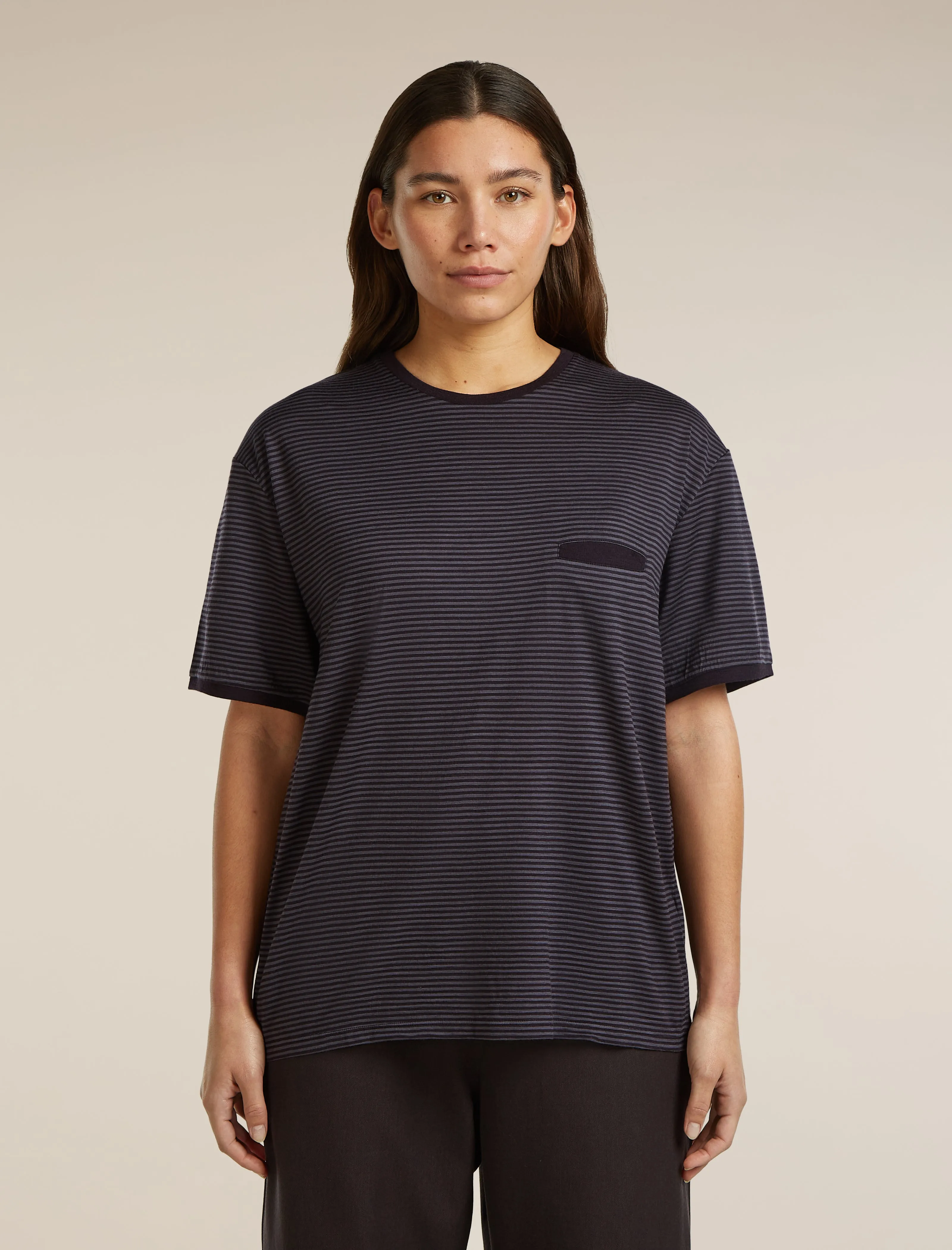 Unisex Merino 150 Short Sleeve Tee Stripe sold by Icebreaker product image thumbnail 2