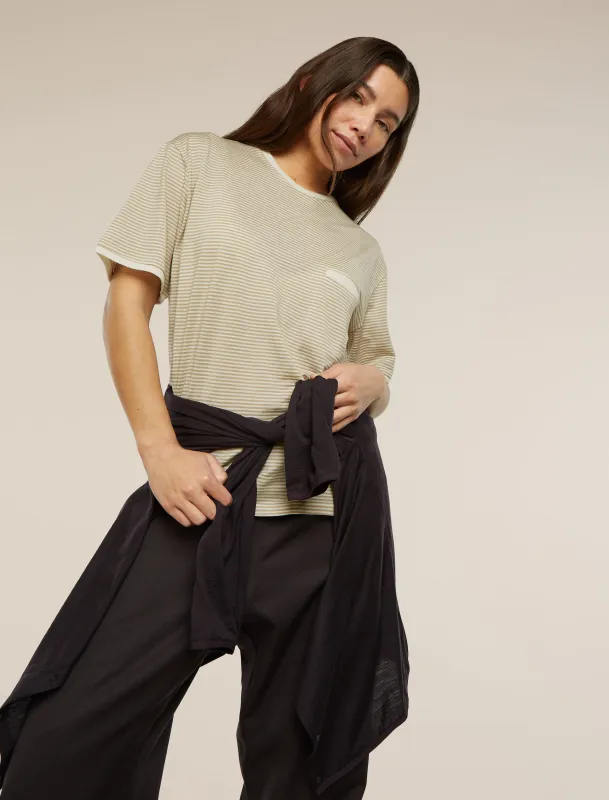 Unisex Merino 150 Short Sleeve Tee Stripe made by Icebreaker