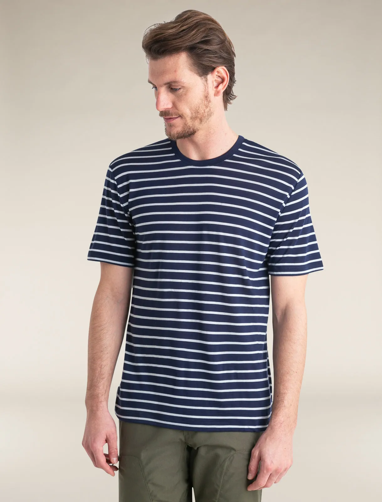 Men's Merino Blend Drayden Short Sleeve T-Shirt Stripe sold by Icebreaker