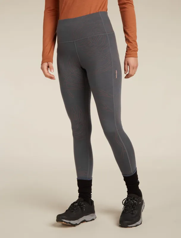 Women's Merino 260 Fastray 25 High Rise Tight Fresh AOP made by Icebreaker