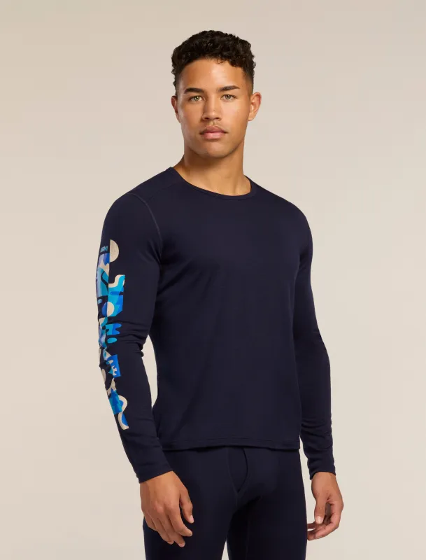 Men's Merino 200 Oasis Long Sleeve Crewe Ikon Pass made by Icebreaker