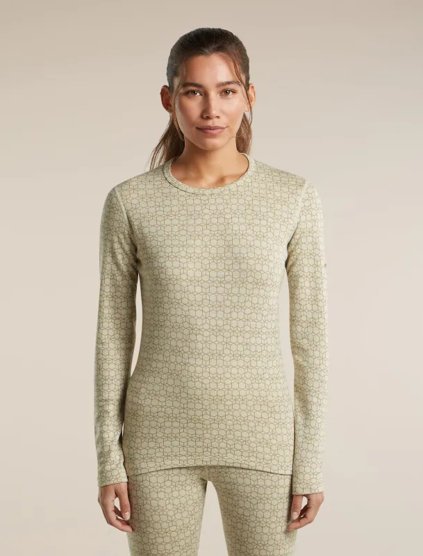 Women's Merino 260 Oasis Vertex Long Sleeve Thermal Crewe Alpine Geo made by Icebreaker
