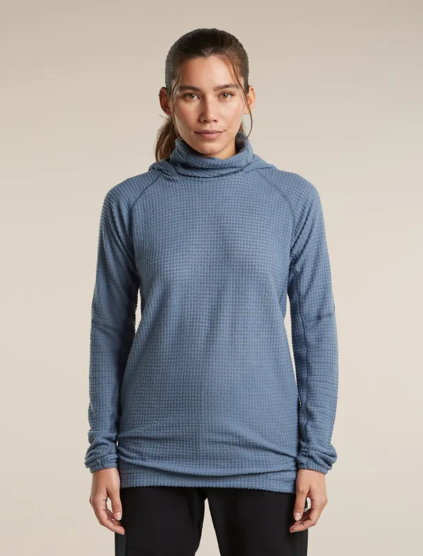 Women's Merino 400 RealFleece™ Grid Blackridge Pullover Hoodie made by Icebreaker