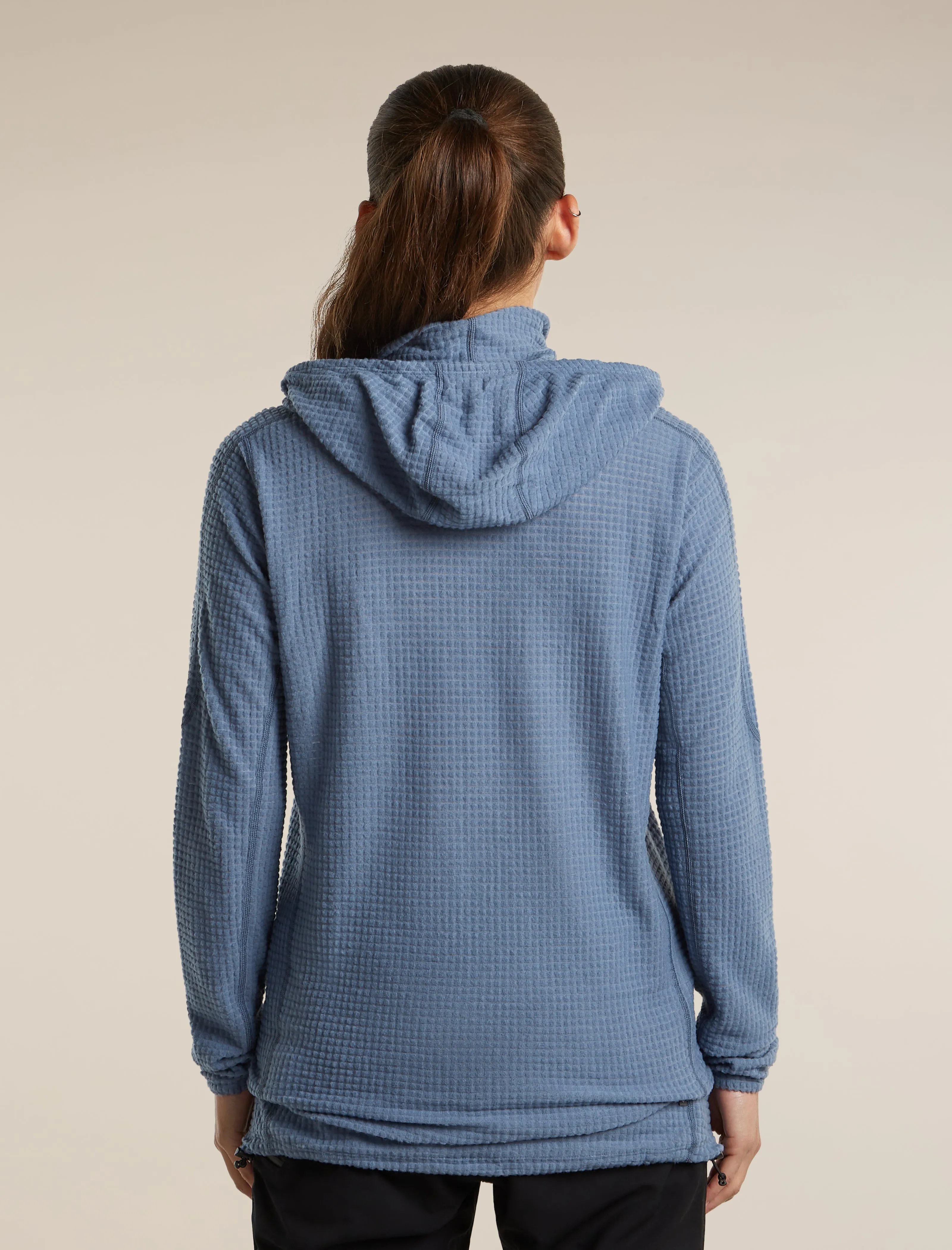 Women's Merino 400 RealFleece™ Grid Blackridge Pullover Hoodie sold by Icebreaker product image thumbnail 2