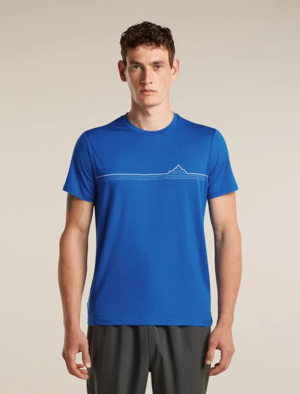 Men's Merino 150 Tech Lite Short Sleeve Tee Range Stripes made by Icebreaker