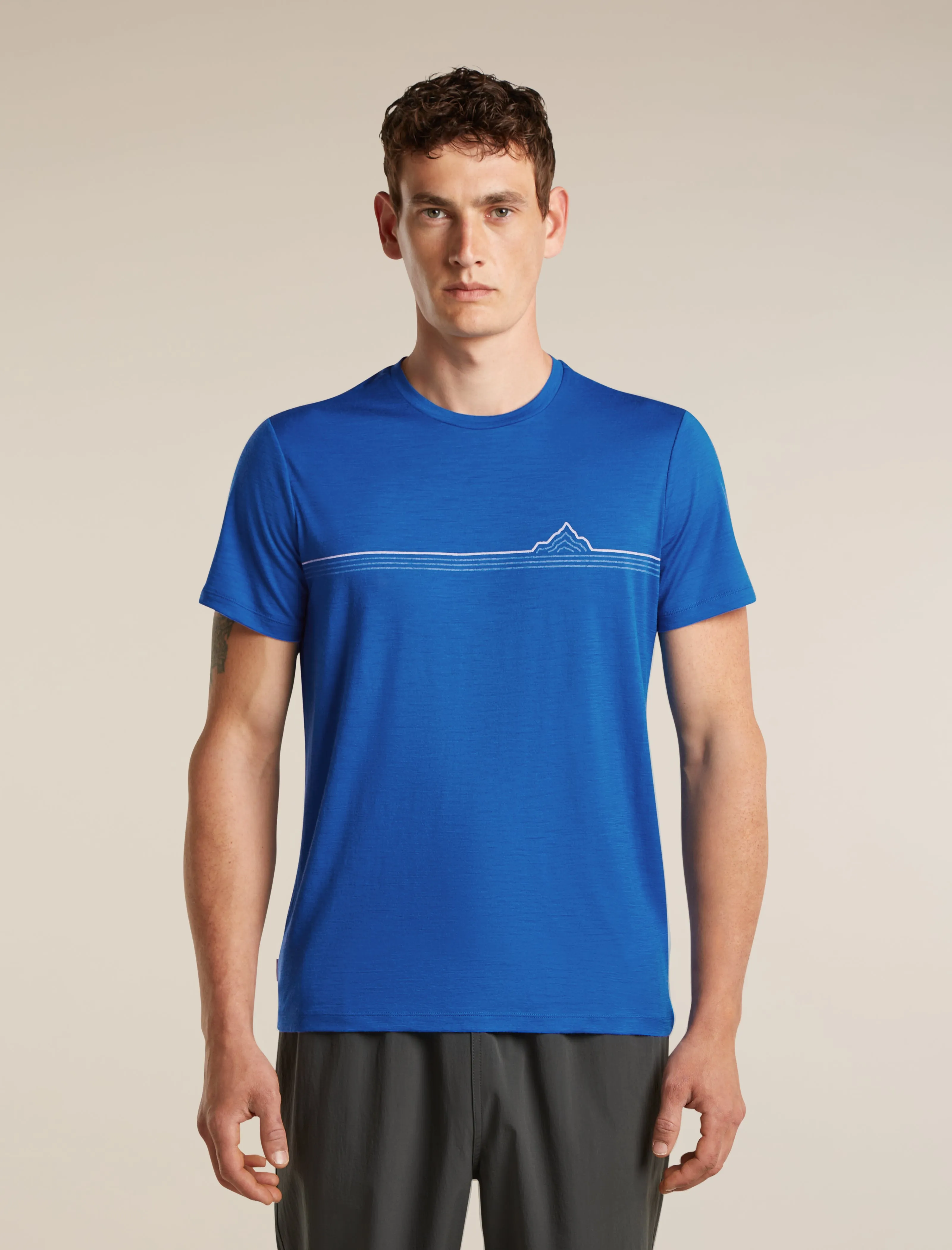 Men's Merino 150 Tech Lite Short Sleeve Tee Range Stripes sold by Icebreaker