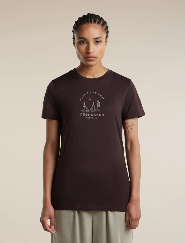 Women's Merino 150 Tech Lite Short Sleeve Tee Peaceful Pass Sleeve made by Icebreaker