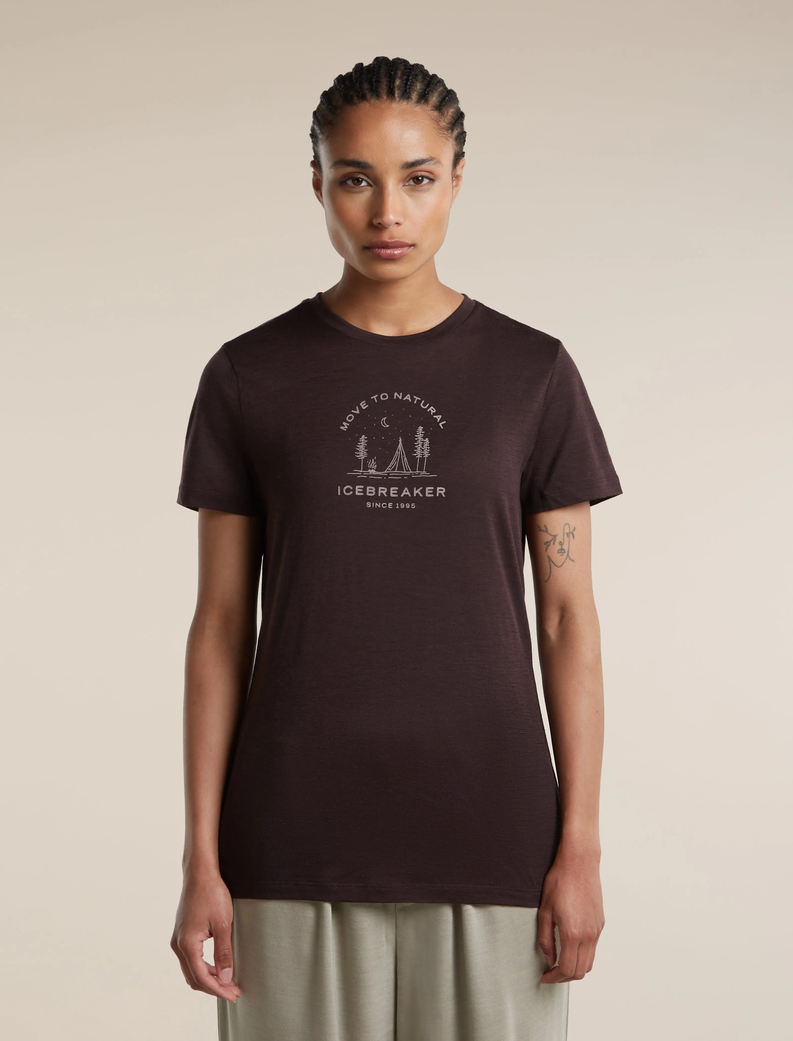 Women's Merino 150 Tech Lite Short Sleeve Tee Peaceful Pass Sleeve sold by Icebreaker