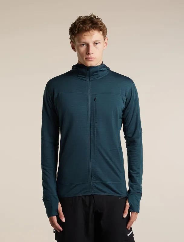 Men's Merino Blend 300 RealFleece™ Descender Long Sleeve Zip Hoodie made by Icebreaker