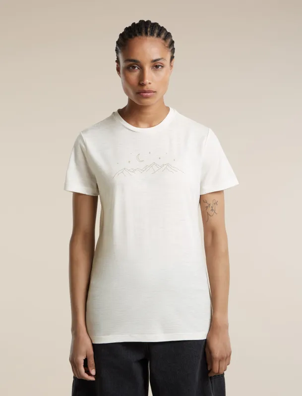 Women's Merino 150 Tech Lite Short Sleeve Tee Sparkling Stars made by Icebreaker