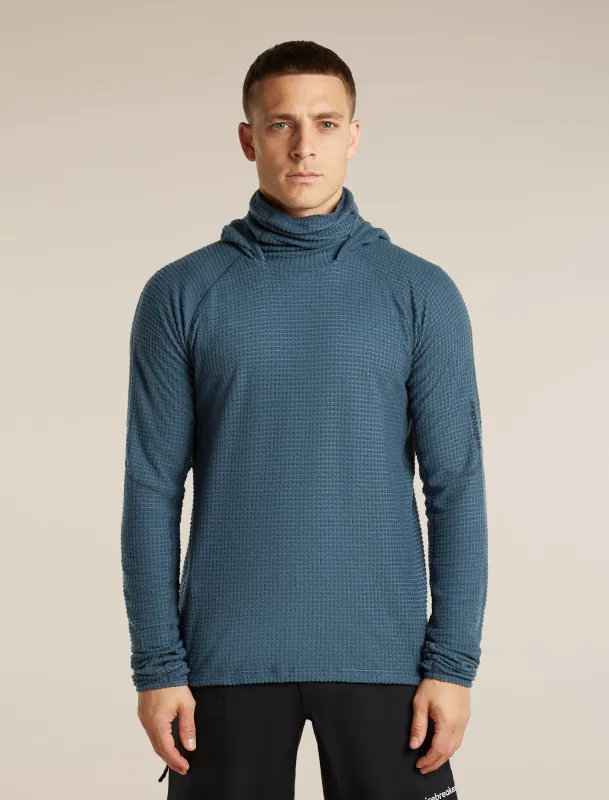 Men's Merino 400 RealFleece™ Grid Blackridge Pullover Hoodie made by Icebreaker