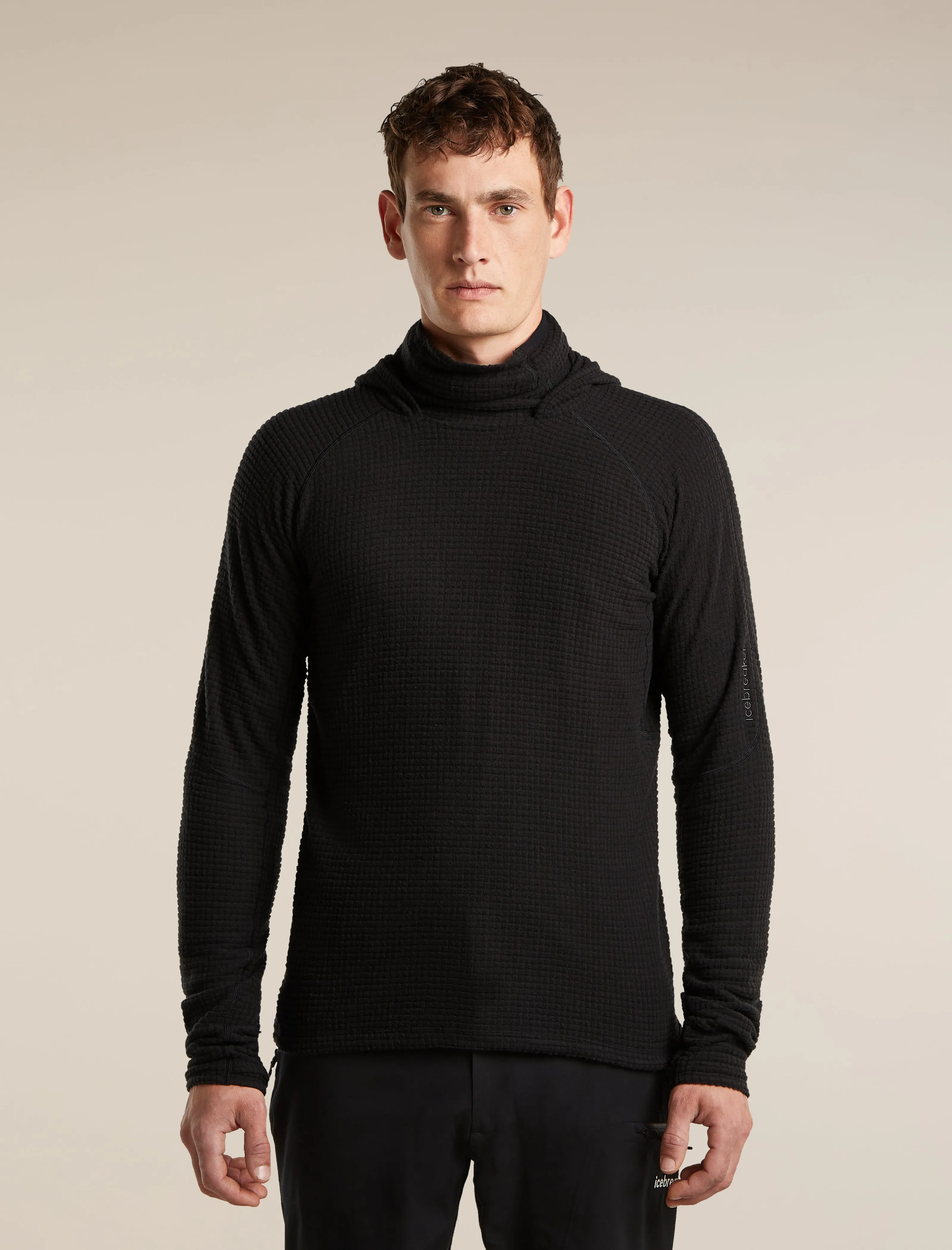 Men's Merino 400 RealFleece™ Grid Blackridge Pullover Hoodie sold by Icebreaker