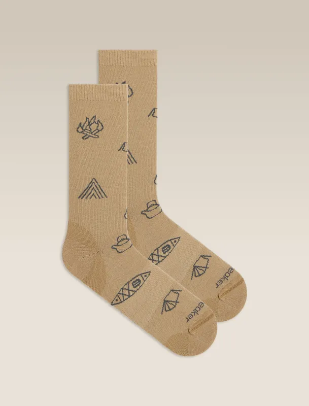Men's Merino Lifestyle Ultralight Crew Camp Essentials Socks made by Icebreaker