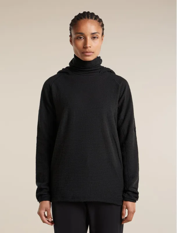 Women's Merino 400 RealFleece™ Grid Blackridge Pullover Hoodie made by Icebreaker
