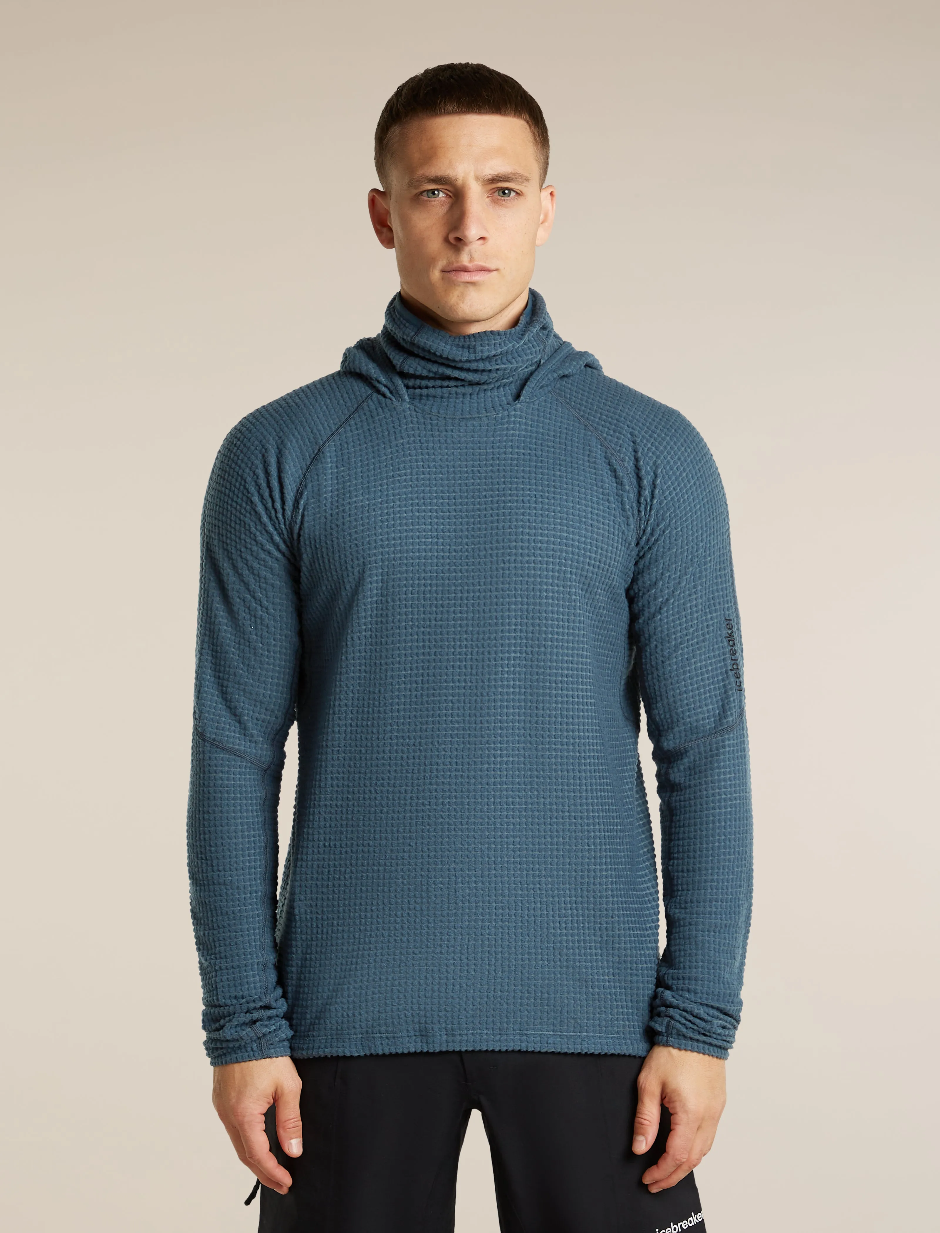 Men's Merino 400 RealFleece™ Grid Blackridge Pullover Hoodie sold by Icebreaker