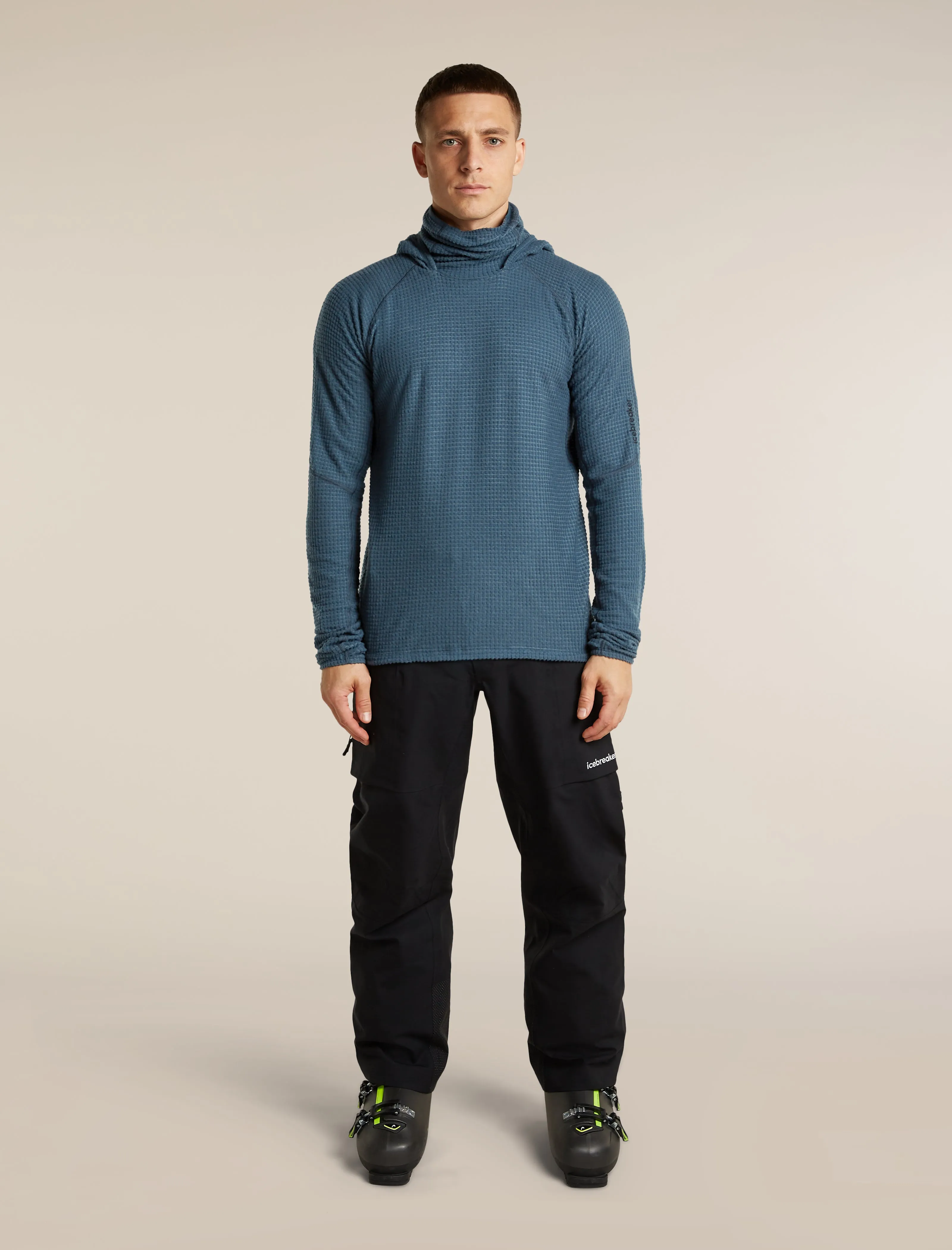 Men's Merino 400 RealFleece™ Grid Blackridge Pullover Hoodie sold by Icebreaker product image thumbnail 3