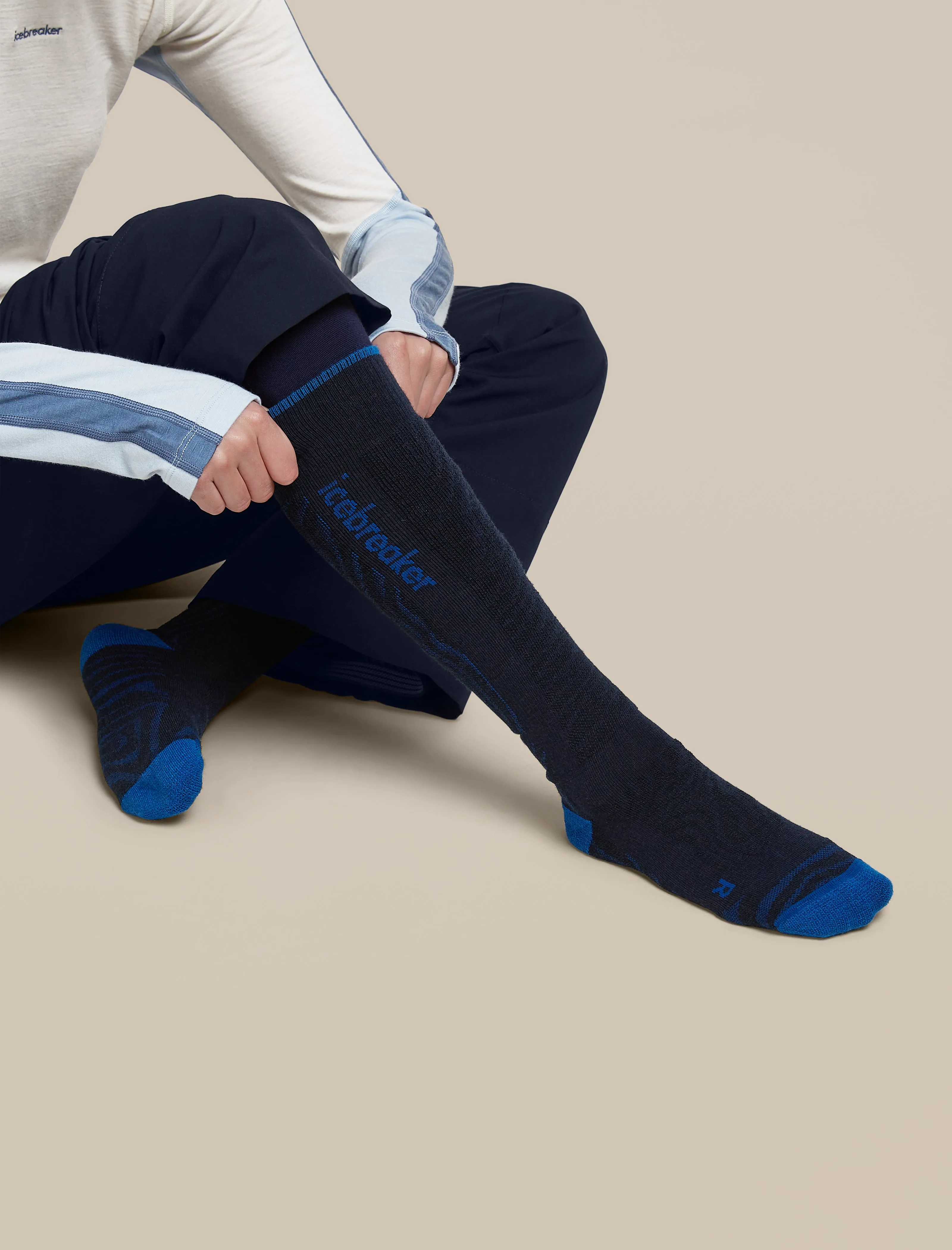 Women's Merino Blend Ski+ Medium Over The Calf Socks Mountain Contour sold by Icebreaker product image thumbnail 5