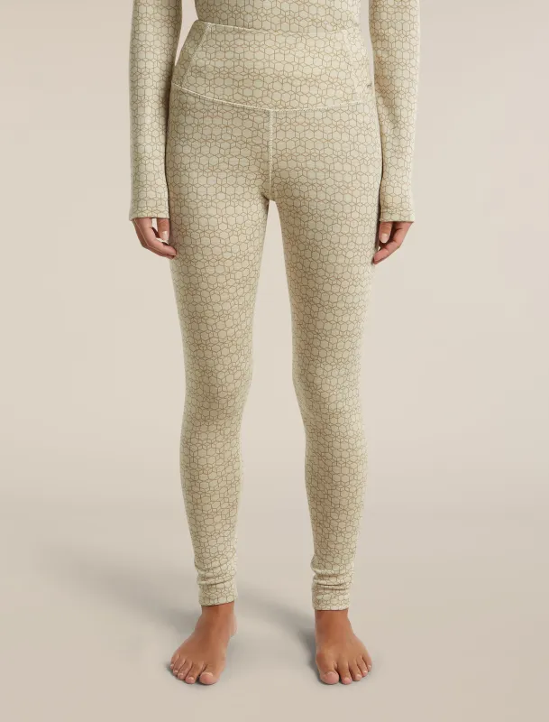 Women's Merino 260 Oasis Vertex High Rise Thermal Leggings Alpine Geo made by Icebreaker