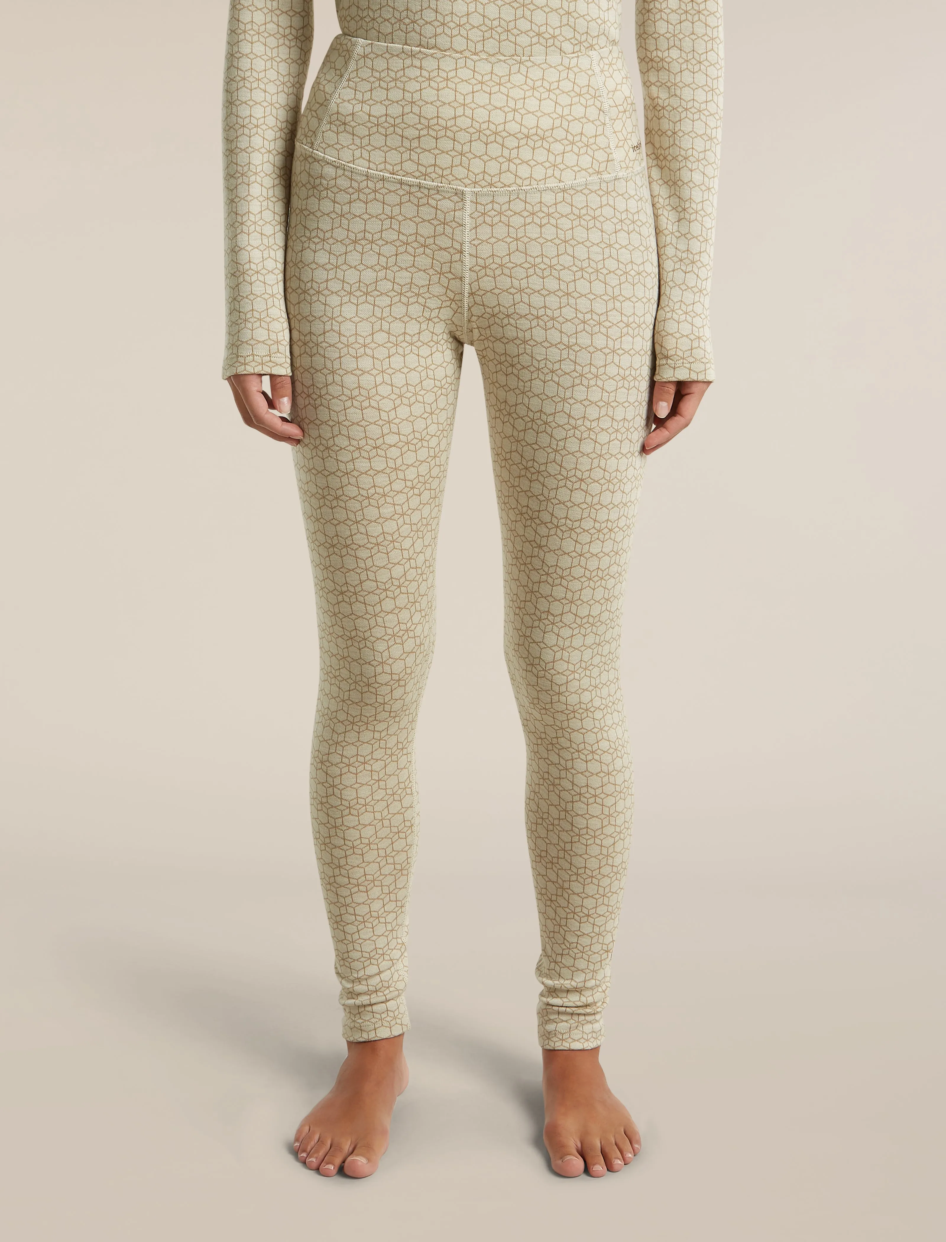 Women's Merino 260 Oasis Vertex High Rise Thermal Leggings Alpine Geo sold by Icebreaker