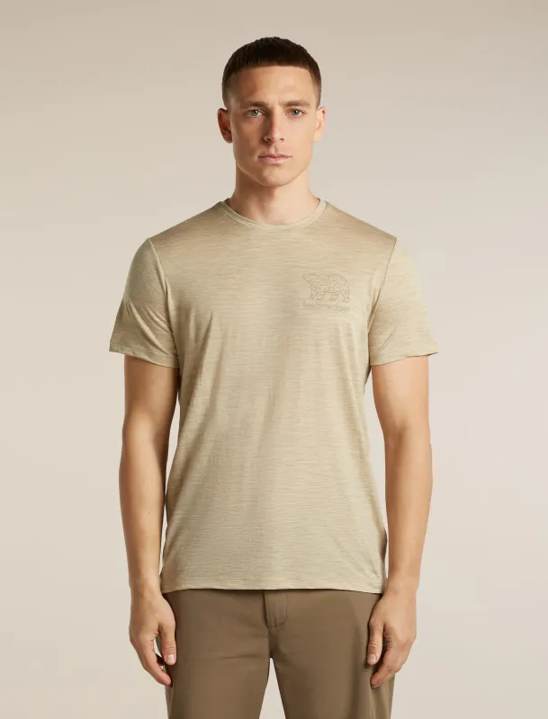 Men's Merino 150 Tech Lite Short Sleeve Tee Forest Footsteps made by Icebreaker