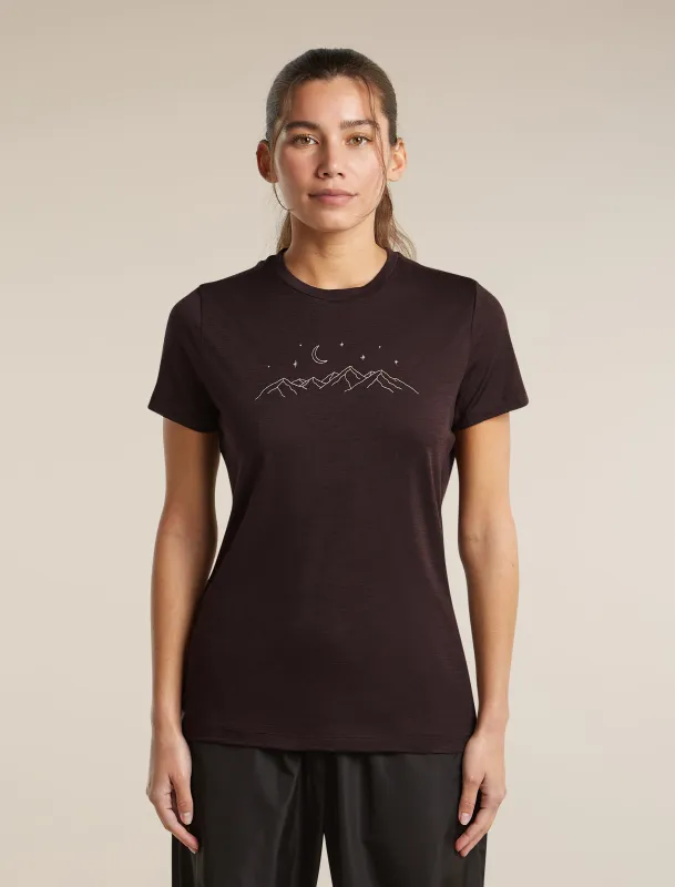 Women's Merino 150 Tech Lite Short Sleeve Tee Sparkling Stars made by Icebreaker