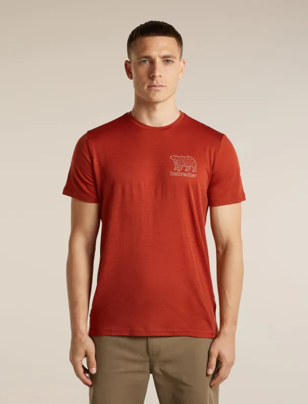 Men's Merino 150 Tech Lite Short Sleeve Tee Forest Footsteps made by Icebreaker