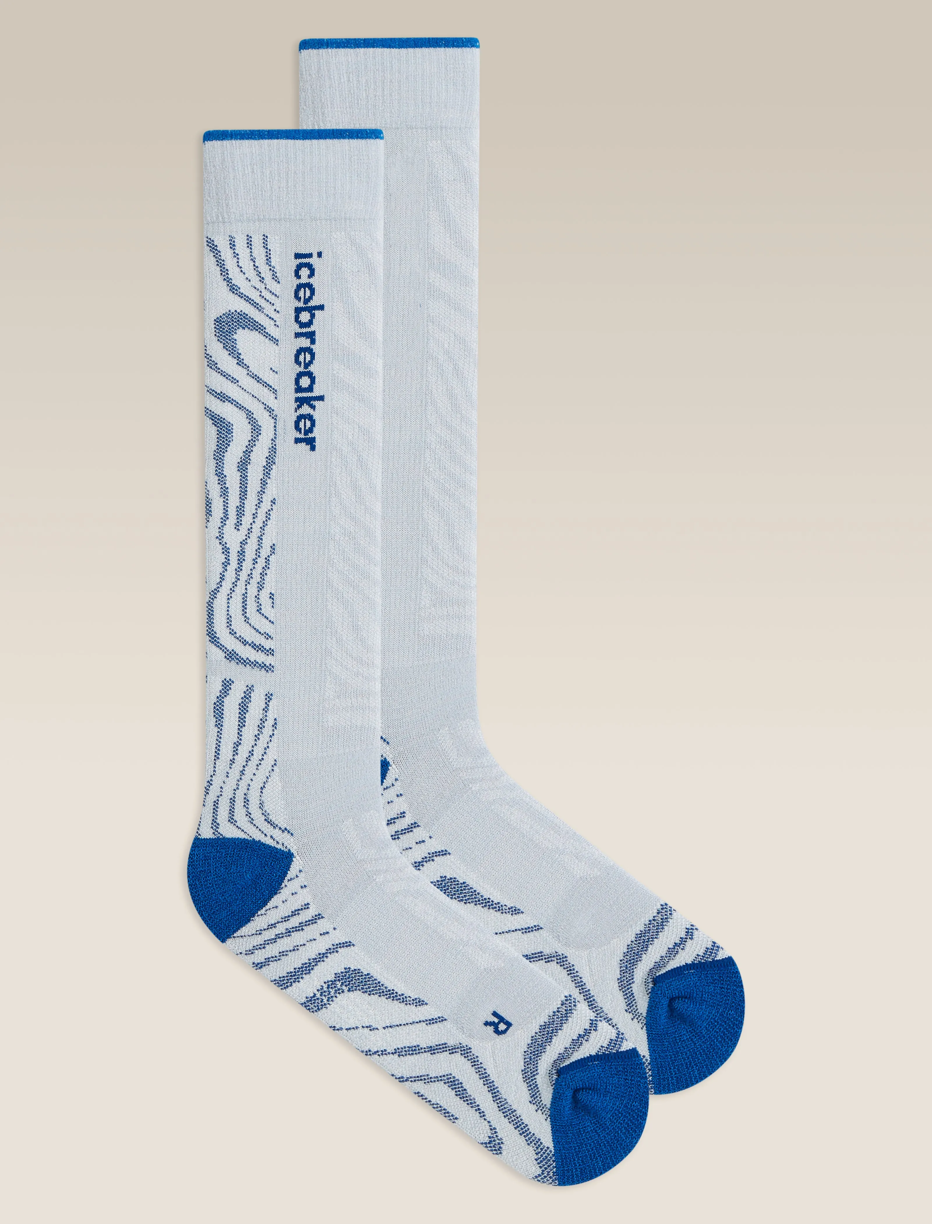 Men's Merino Blend Ski+ Medium Over The Calf Socks Mountain Contour sold by Icebreaker
