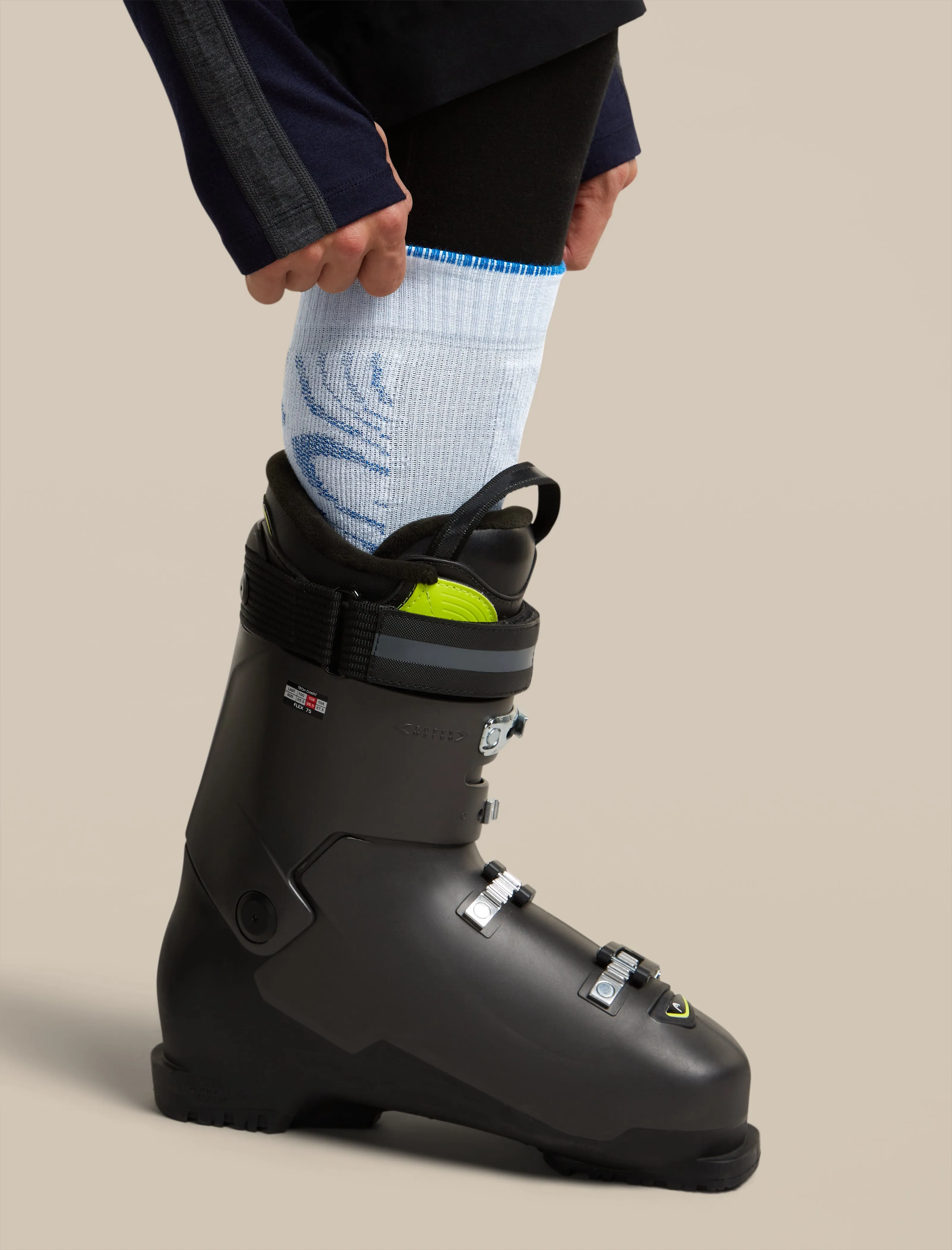 Men's Merino Blend Ski+ Medium Over The Calf Socks Mountain Contour sold by Icebreaker product image thumbnail 4
