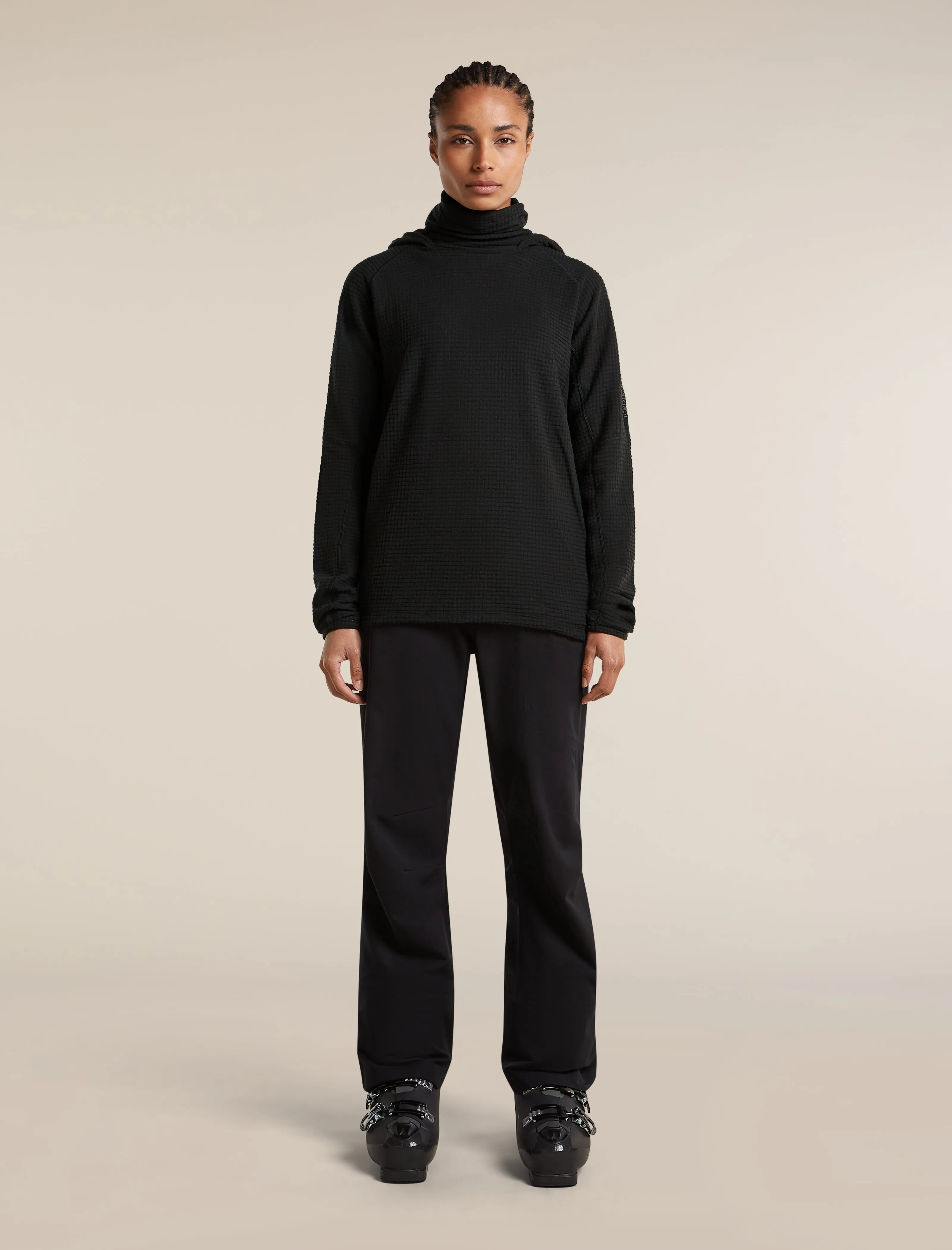 Women's Merino 400 RealFleece™ Grid Blackridge Pullover Hoodie sold by Icebreaker product image thumbnail 3