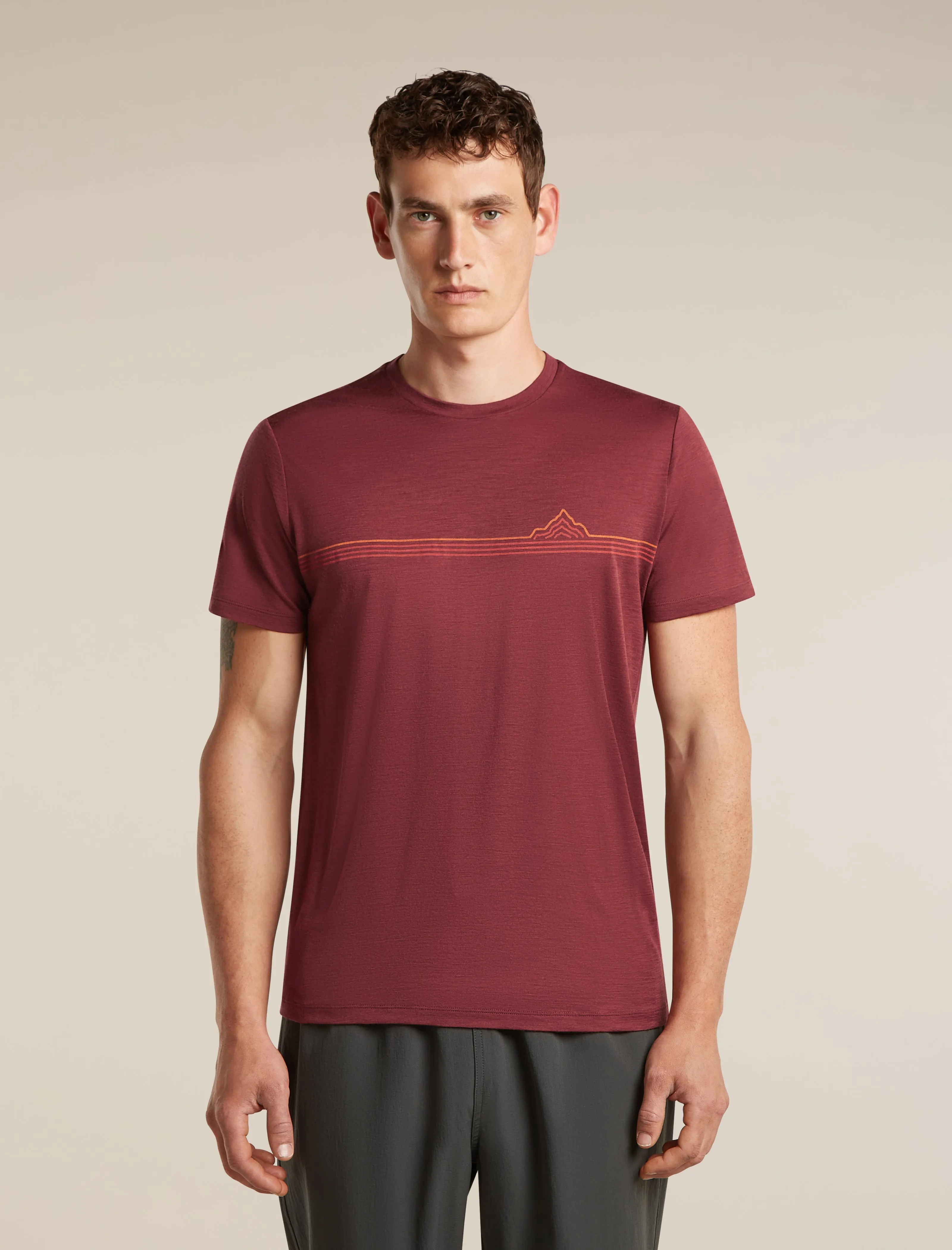 Men's Merino 150 Tech Lite Short Sleeve Tee Range Stripes sold by Icebreaker