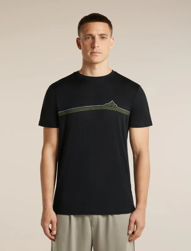 Men's Merino 150 Tech Lite Short Sleeve Tee Range Stripes made by Icebreaker