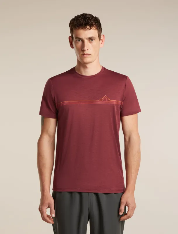 Men's Merino 150 Tech Lite Short Sleeve Tee Range Stripes made by Icebreaker