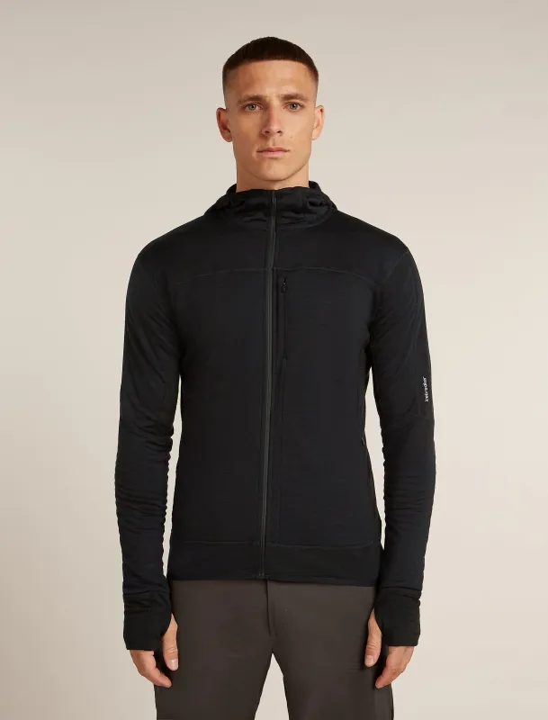 Men's Merino Blend 300 RealFleece™ Descender Long Sleeve Zip Hoodie made by Icebreaker
