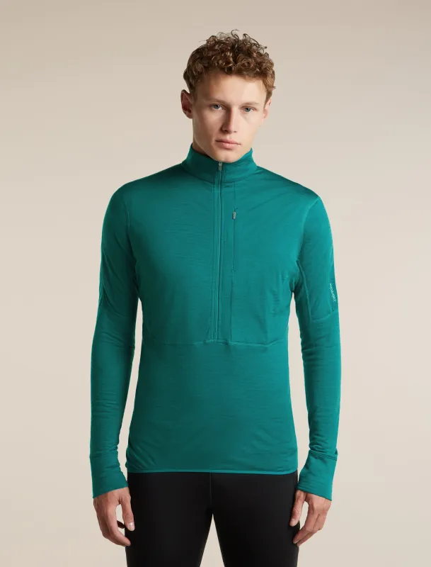 Men's Merino Blend 200 RealFleece™ Descender Long Sleeve Half Zip made by Icebreaker