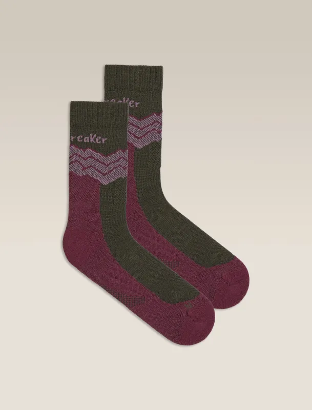 Women's Merino Hike+ Medium Crew Across the Peaks Socks made by Icebreaker